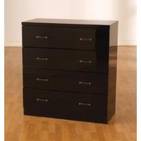 Stefan High Gloss Black 4 Drawer Chest