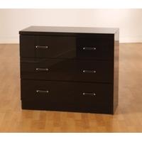 stefan high gloss black 3 drawer chest