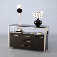 Stefan Hi-Gloss Black Modern Sideboard