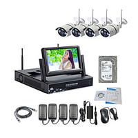 Strongshine Wireless IP Camera with 960P/Infrared/Waterproof and NVR with 7Inch LCD /2TB Surveillance HDD Kits