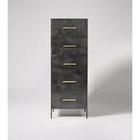 Stepney Chest of Drawers in gunmetal & brass