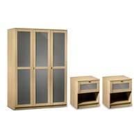 Strada 3 Door Wardrobe with Two 1 Drawer Bedsides