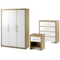 stockholm 3 door hanging wardrobe 4 drawer chest and bedside set