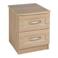 staccato 2 drawer bedside oak