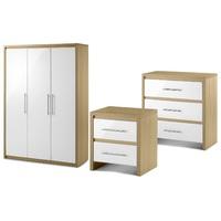 stockholm 3 door hanging wardrobe 3 drawer chest and 2 drawer bedside  ...