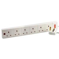 Status 6G White Surge Protected Extension Lead - 2 Meters