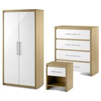 stockholm 2 door hanging wardrobe 4 drawer chest and bedside set