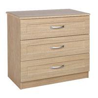 staccato 3 drawer chest oak