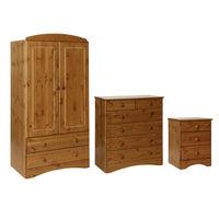 Stockholm 2 Door 2 Drawer Combi Robe, 3 Drawer Bedside and 2 Plus 4 Drawer Chest