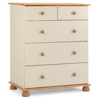 steens richmond cream and pine 2 over 3 drawer chest