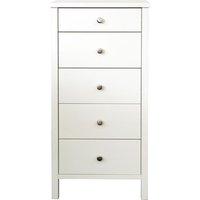 steens stockholm 5 drawer narrow chest in white