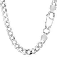 sterling silver rhodium plated curb chain necklace 70mm