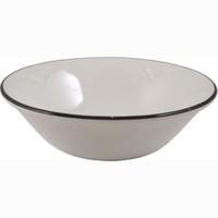 Steelite V8366 Manhattan Noir Oatmeal Bowl, White With Black Rim (Pack of 36)