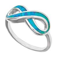 Sterling Silver Infinity Design And Created Opal Ring