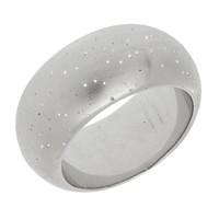 Sterling Silver Half Round Design Stardust Finish Ring