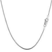 Sterling Silver Rhodium Plated Round Snake Chain Necklace, 1, 2mm