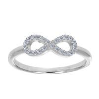 sterling silver infinity design and cubic zirconia ring