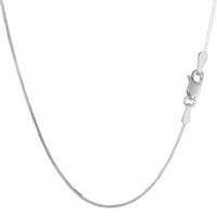 Sterling Silver Rhodium Plated Octagonal Snake Chain Necklace, 1, 2mm
