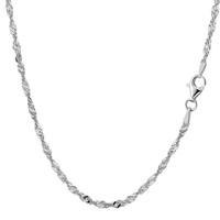 Sterling Silver Rhodium Plated Singapore Chain Necklace, 2.8mm