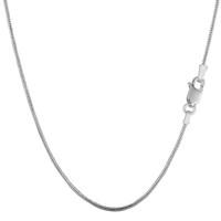 Sterling Silver Rhodium Plated Round Snake Chain Necklace, 1.1mm