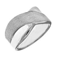 Sterling Silver X Style Design Stardust Finish Ring