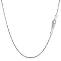 Sterling Silver Rhodium Plated Box Chain Necklace, 1.1mm