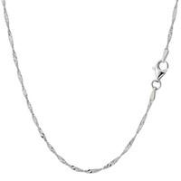 sterling silver rhodium plated singapore chain necklace 16mm