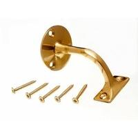 Stair Hand Rail Bracket Solid Polished Brass 2 1/2 Inch with Screws ( pack of 3 )