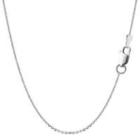 Sterling Silver Rhodium Plated Cable Chain Necklace, 1.1mm