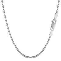 Sterling Silver Rhodium Plated Box Chain Necklace, 1, 8mm