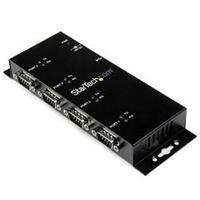 startechcom 4 port usb to db9 rs232 serial adapter hub industrial din  ...