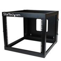 startechcom 8u 22in depth hinged open frame wall mount server rack