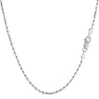 sterling silver rhodium plated diamond cut rope chain necklace 14mm