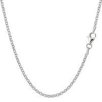 Sterling Silver Rhodium Plated Rolo Chain Necklace, 1, 8mm