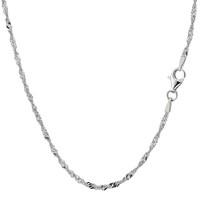 sterling silver rhodium plated singapore chain necklace 20mm