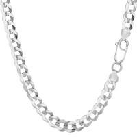 sterling silver rhodium plated curb chain necklace 55mm