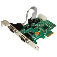 StarTech.com 2 Port Industrial PCI Express PCIe RS232 Serial Card w/ Power Output and ESD Protection