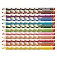 STABILO EASYcolors Colouring Pencils for Right-Handers Comfortable Grip with Sharpener - Assorted Colours (Wallet of 12)