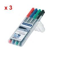 steadtler lumocolour 10mm pernament medium tip marker pens x 3