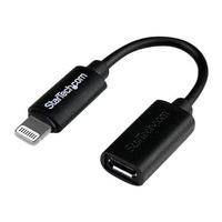StarTech Micro USB to Apple 8 Pin Lightning Connector Adapter for iPhone/iPod/iPad - Black
