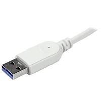 StarTech 3-Port Portable Aluminium USB 3.0 Hub with Gigabit Ethernet Adapter - Silver/White