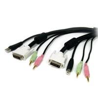 startech 10 feet 4 in 1 usb dvi kvm cable with audio and microphone