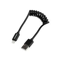 StarTech.com 0.3m 1ft Coiled Apple 8 Pin Lightning to USB Cable - Black