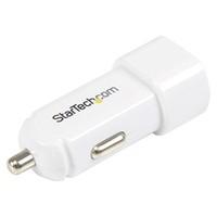 StarTech.com USB2PCARWH Dual Port USB Car Charger - White
