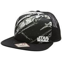 star wars unisex millennium falcon trucker baseball cap black one size