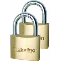 Sterling BPL442 40mm Double Locking Brass Padlock with both Padlocks Keyed Alike (Set of 2)