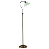 Stylish Antique Brass Standing Floor Lamp with Alabaster Glass