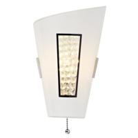 Stylish and Unique White Glass Wall Light with Small Crystal Beads