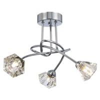 Stylish Chrome Plated Ceiling Light with High Quality Cut Crystal Glass Shades