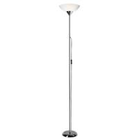 Stylish Black Chrome Plated Switched Floor Uplighter Lamp